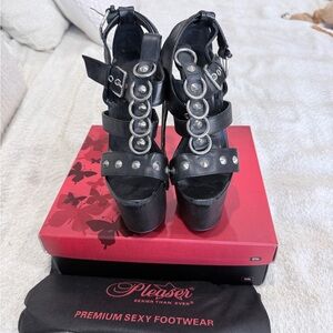 Pleaser Studded Gladiator Platform Heels